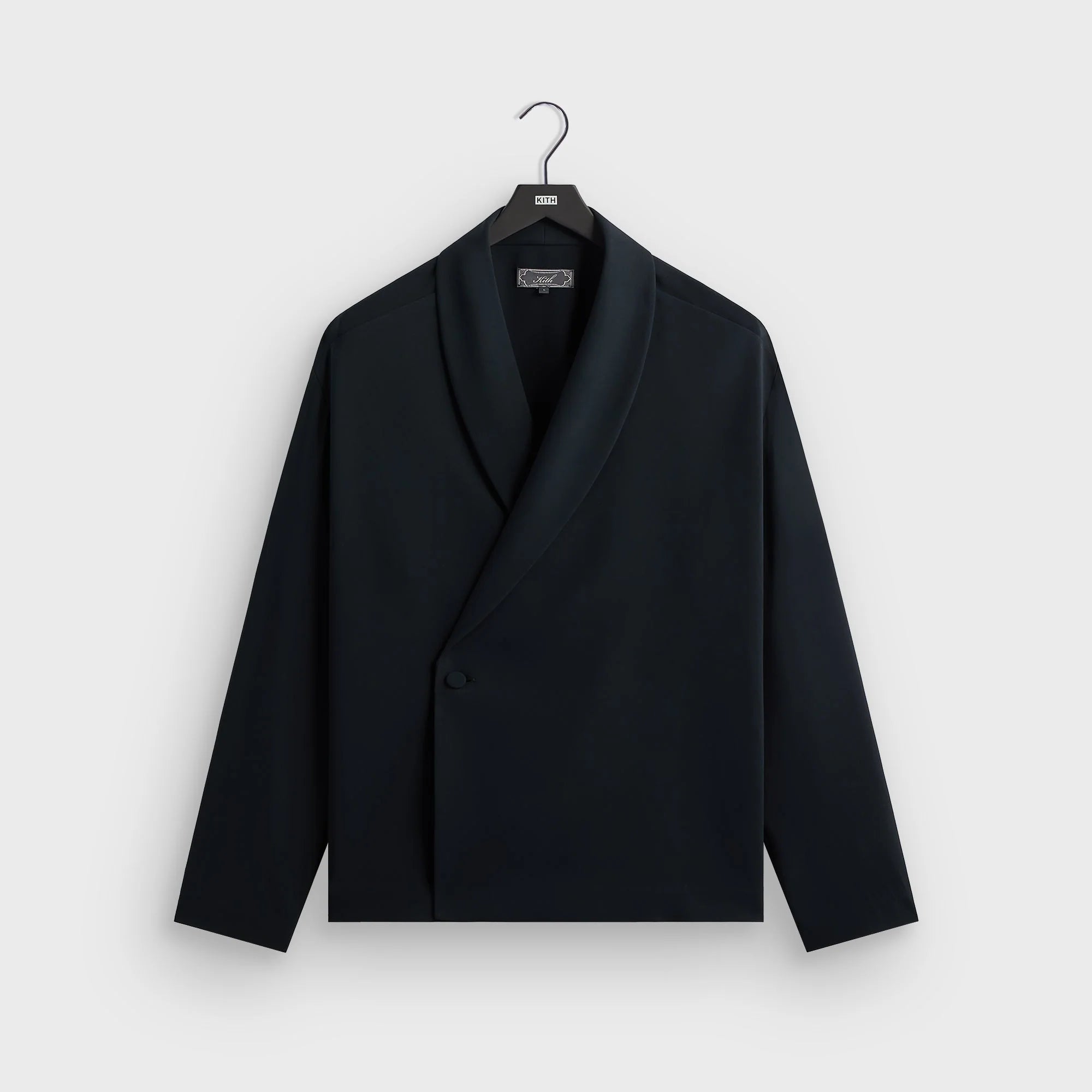 Kith Double Crepe Long Sleeve Thompson Crossover Shirt - Black