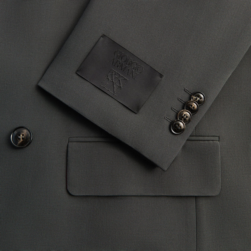 Giorgio Armani & Kith &Kin Milano Crepe Collarless Jacket - Dark Ash