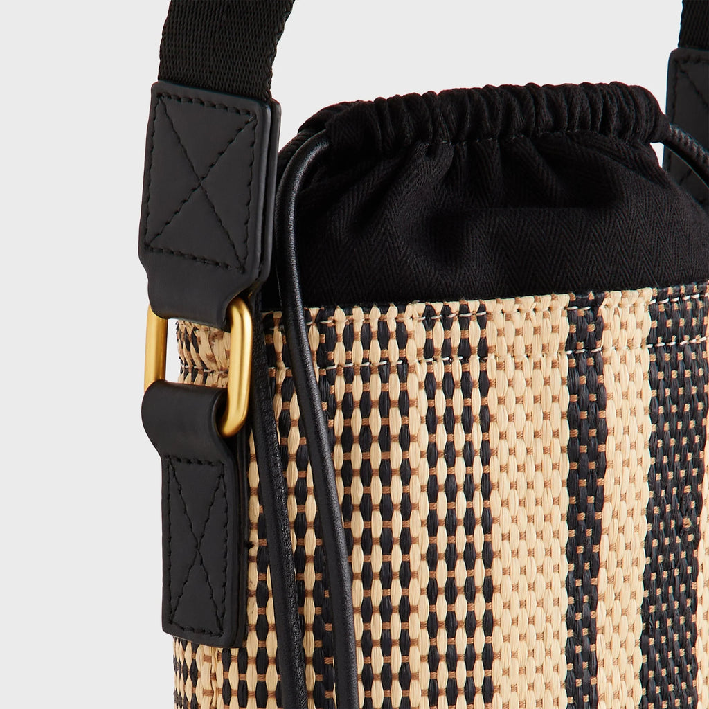 Kith Striped Raffia Drawstring Pouch - Radiant