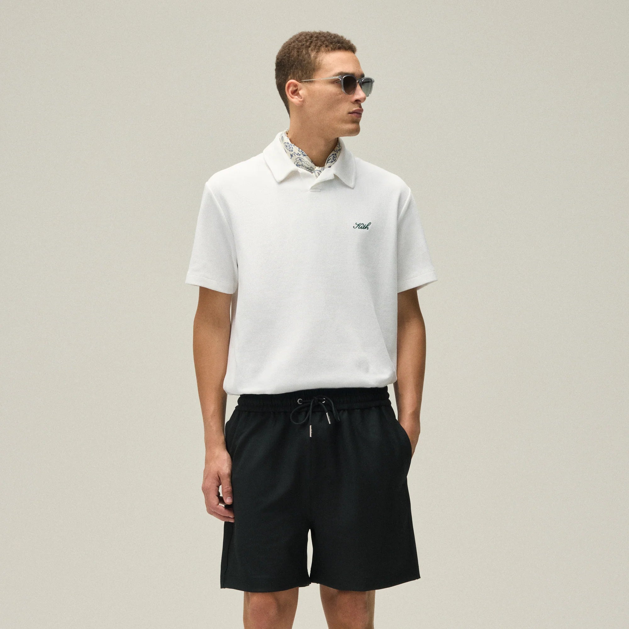 Kith Micro Waffle Drew Polo Shirt - White