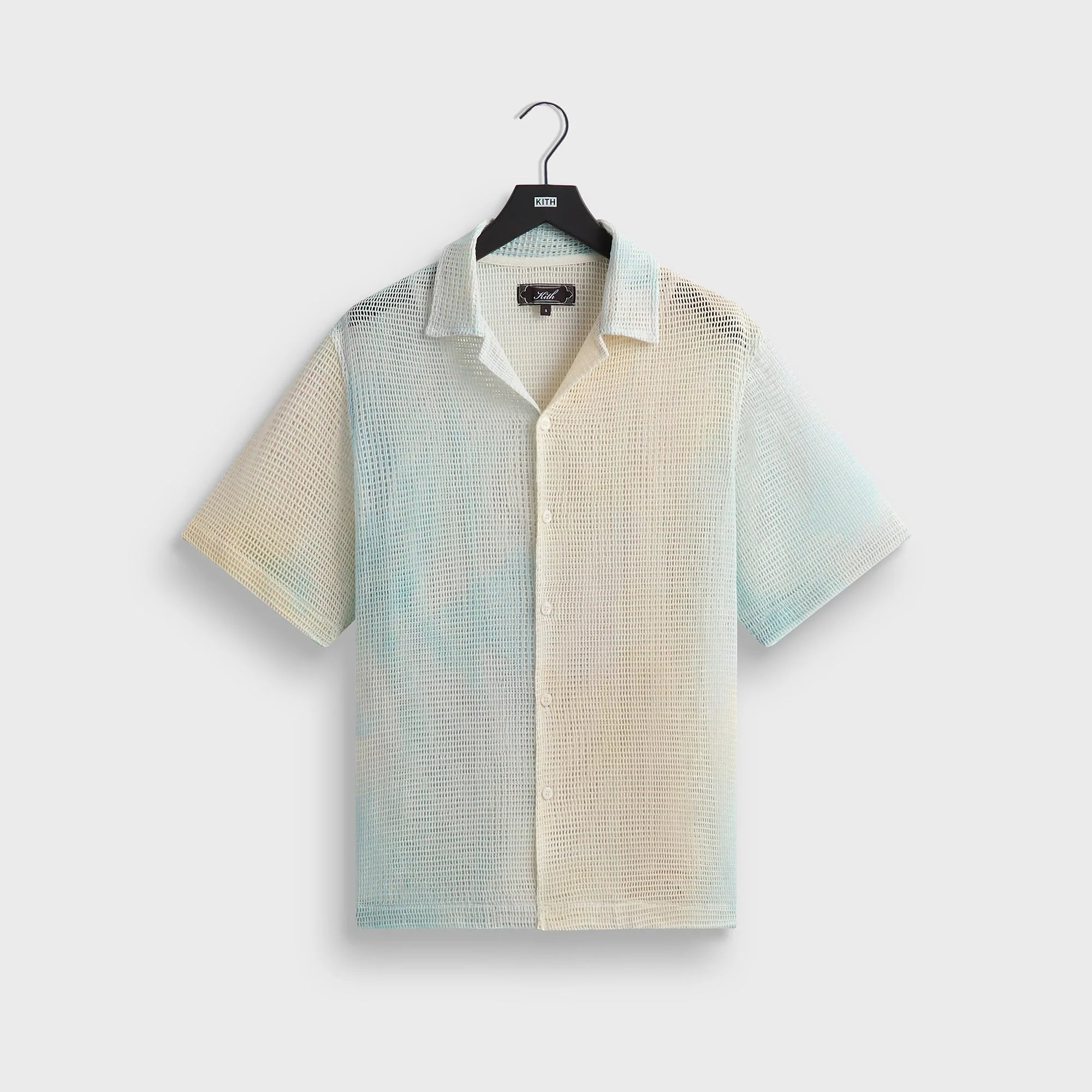 Kith Cloud Dye Cotton Mesh Thompson Camp Collar Shirt - Larimar