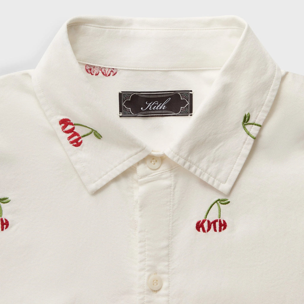 Kith Embroidered Cherry Oxford Cotton Harvey Shirt - Sandrift