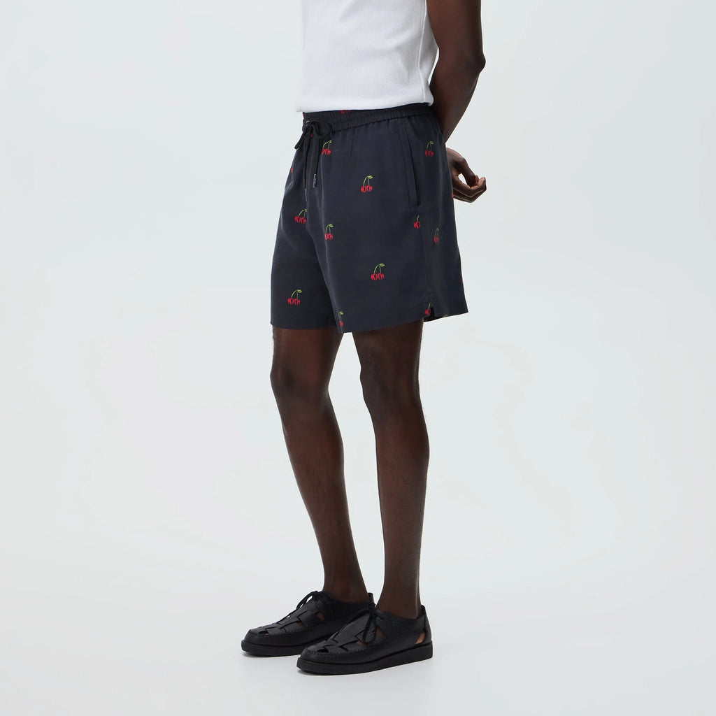 Kith Printed Cherry Cupro Linen Active Short - Black