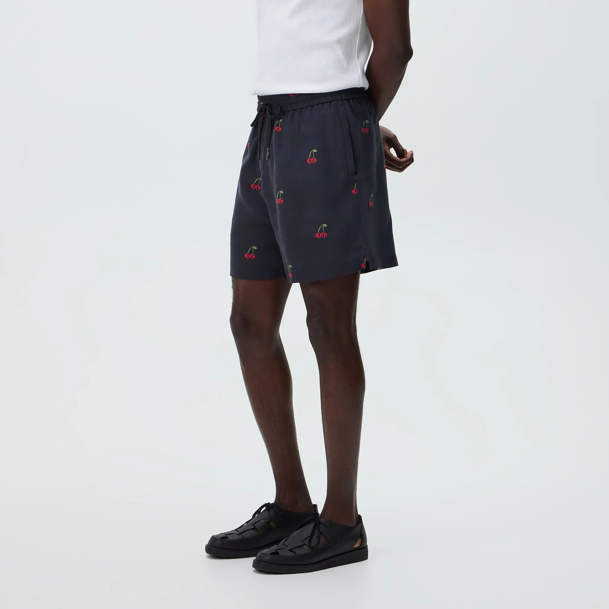 Kith Printed Cherry Cupro Linen Active Short - Black