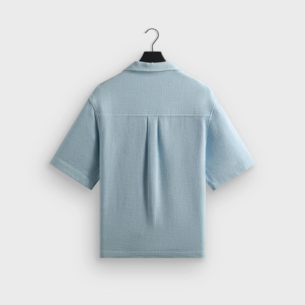 Kith Soft Woven Cropped Beckham Camp Collar Shirt - Light Indigo