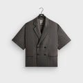 &Kin Textured Linen Ito Blazer - Black Melange