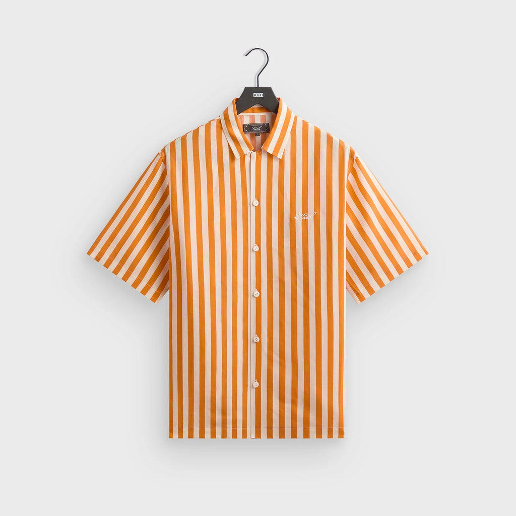 Kith Striped Thompson Camp Collar Shirt - Tiger
