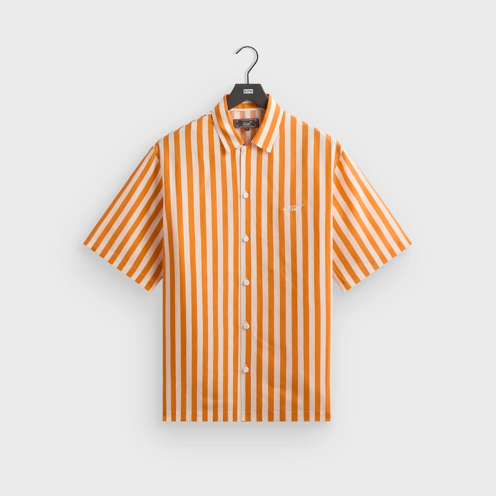 Kith Striped Thompson Camp Collar Shirt - Tiger