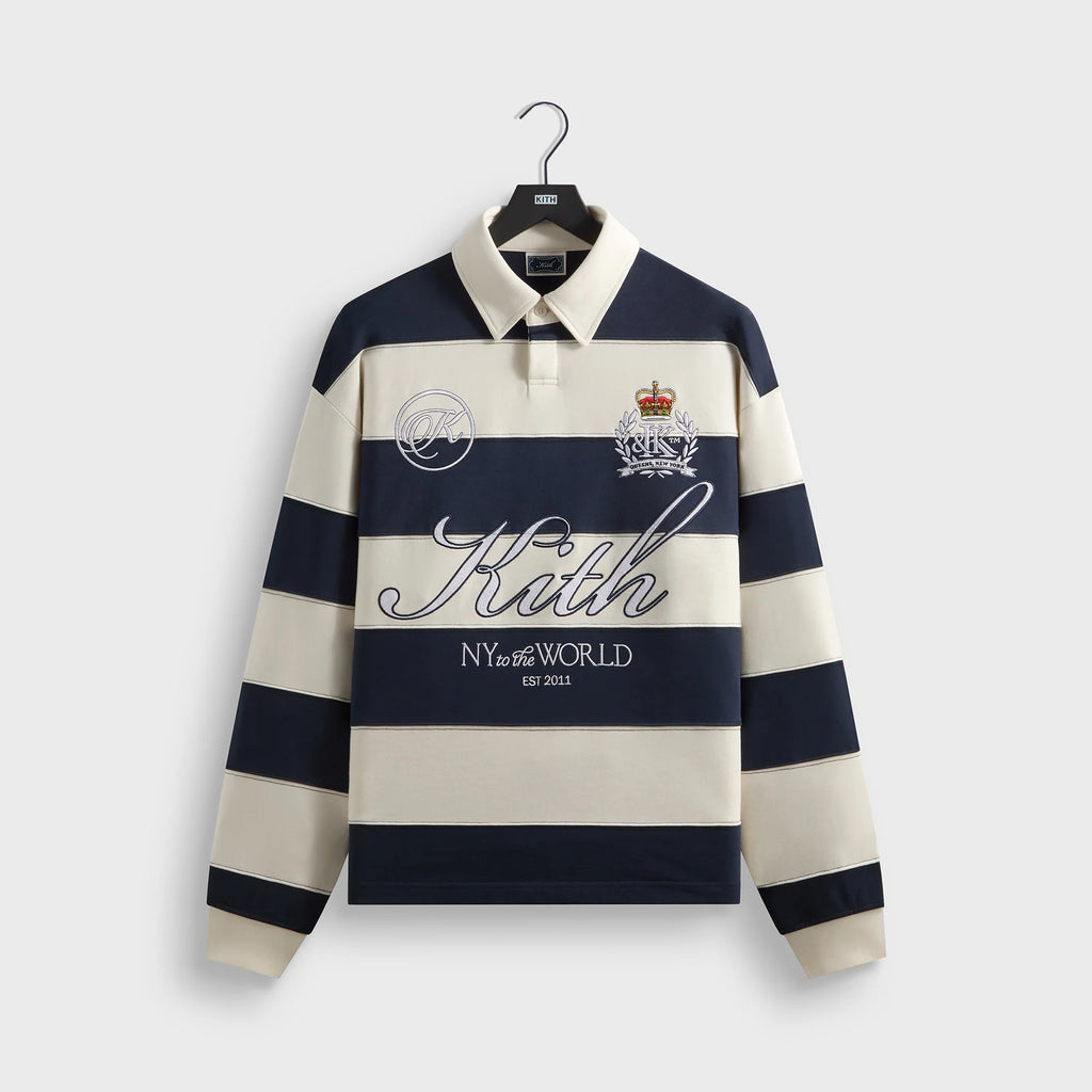 Kith Compact Fleece Striped Rugby - Nocturnal