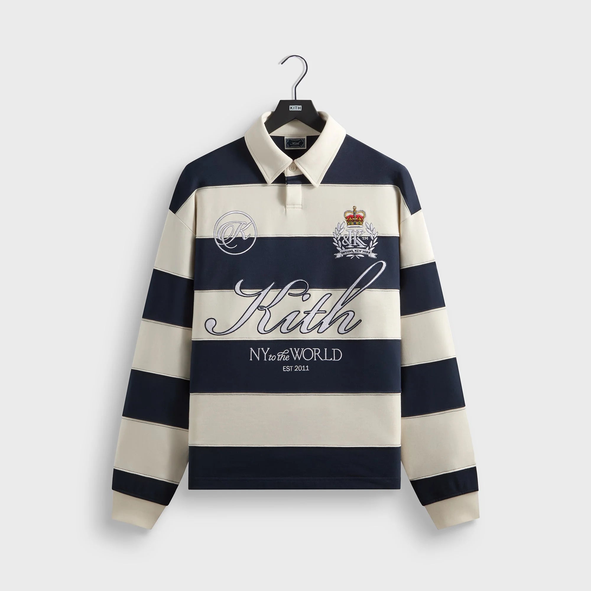 Kith Compact Fleece Striped Rugby - Nocturnal