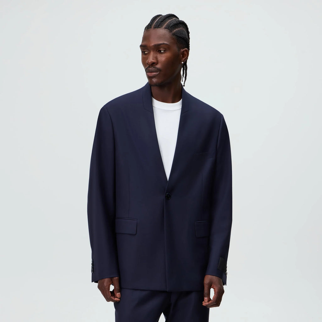 Giorgio Armani & Kith &Kin Cropped Collarless Jacket - Blue / Navy