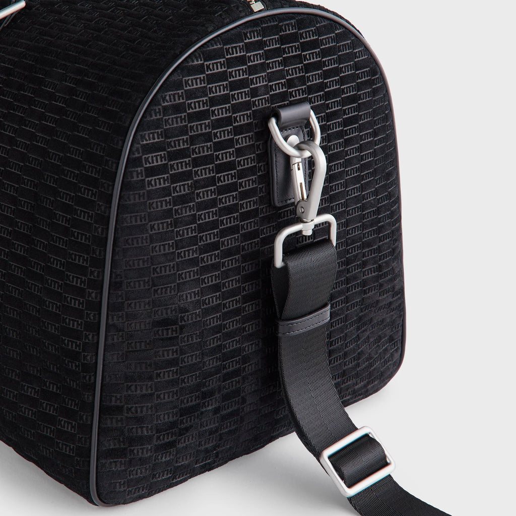 Kith Monogram Suede Traveler K55 Bag - Black