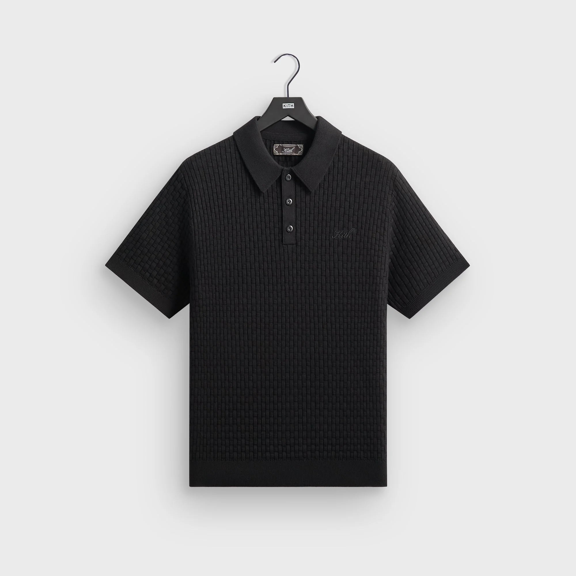 Kith Basket Weave Tilden Polo - Black