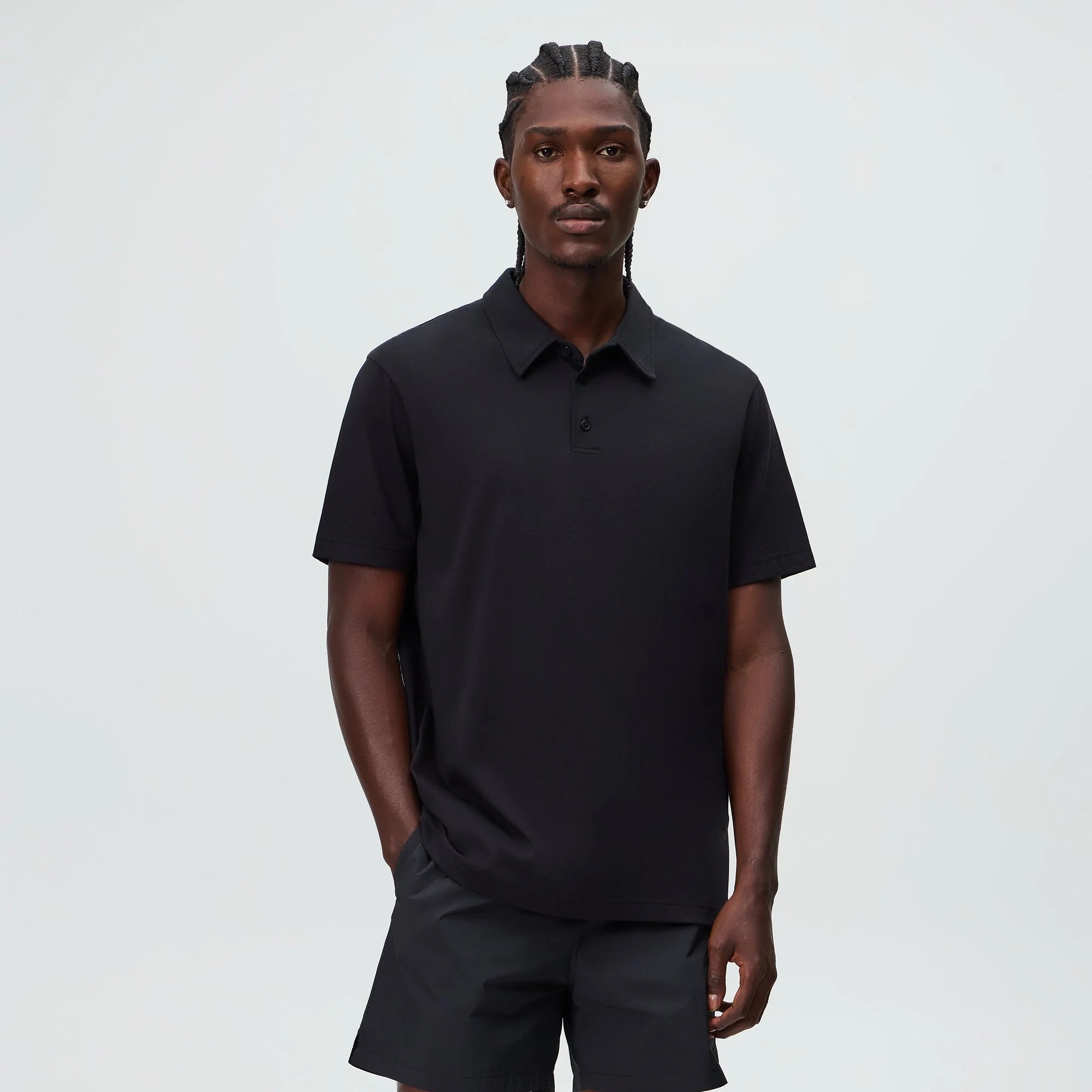 &Kin Soft Modal Blend Heathrow Polo - Black
