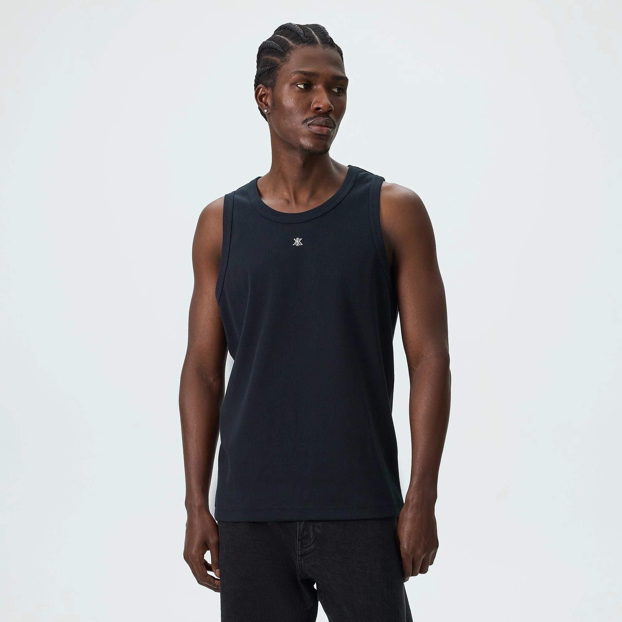 Kith Crest Ribbed Tank - Black