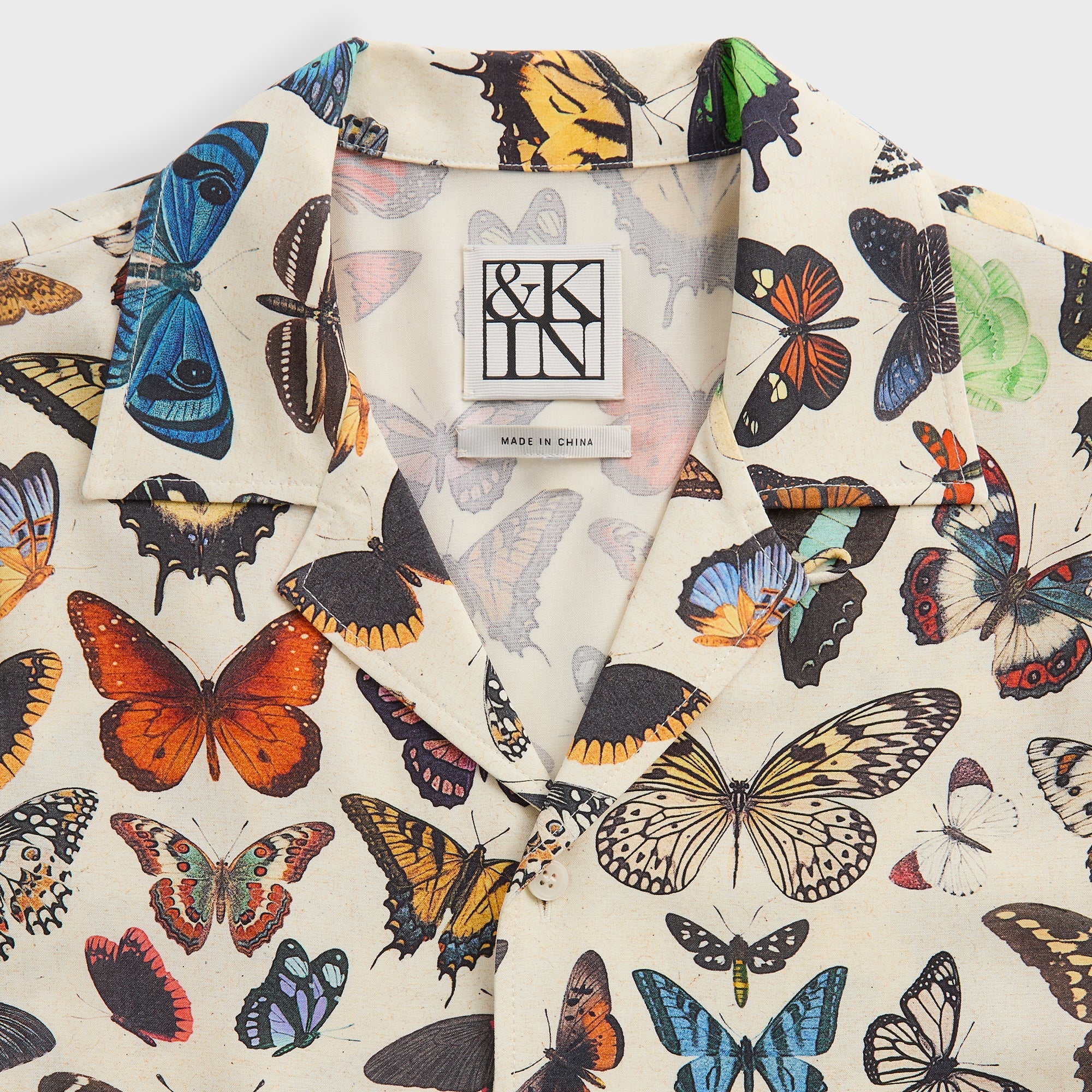 &Kin Butterfly Archive Thompson Camp Collar Shirt - Sandrift