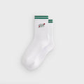 Kith Double Striped Floral Cotton Mid Crew Socks - Conifer
