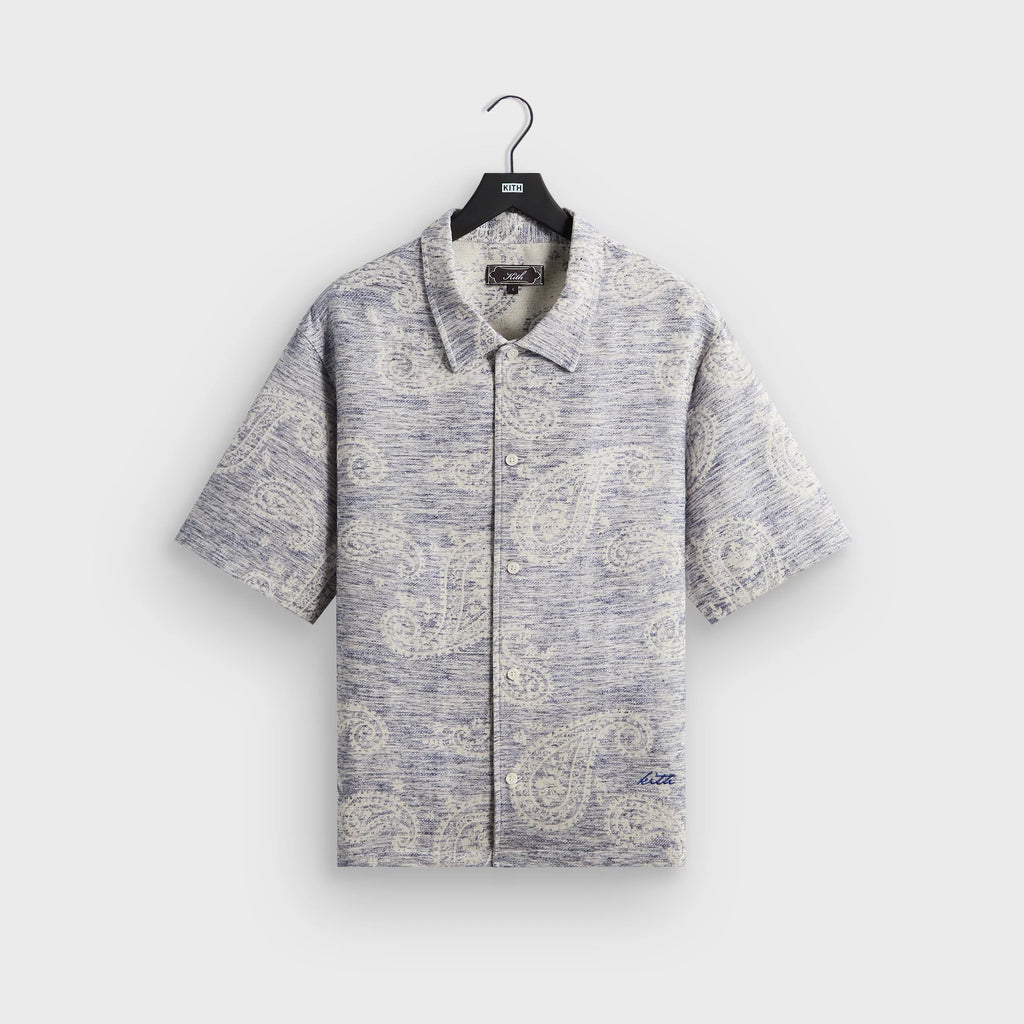 Kith Heathered Paisley Torin Shirt - Light Indigo