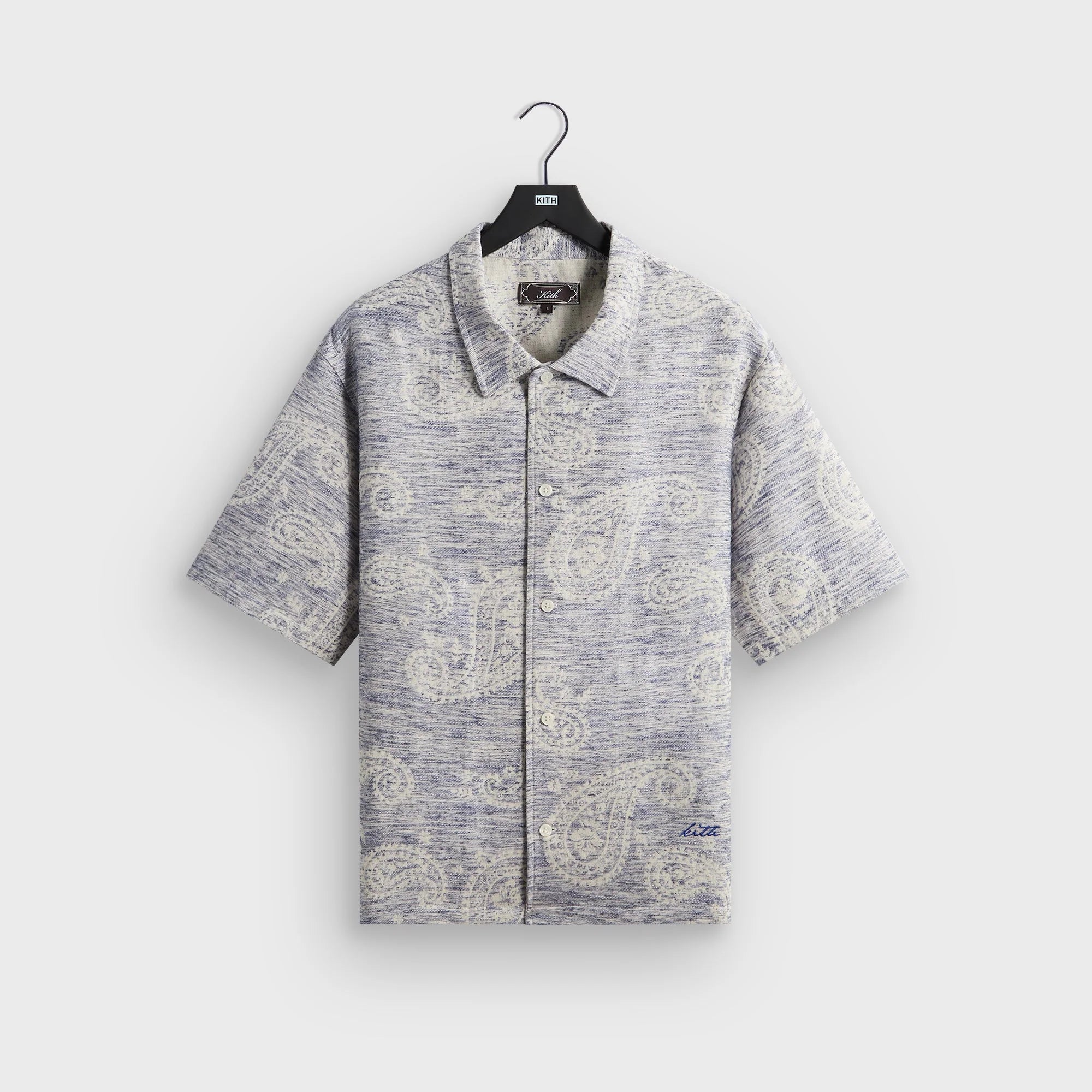 Kith Heathered Paisley Torin Shirt - Light Indigo