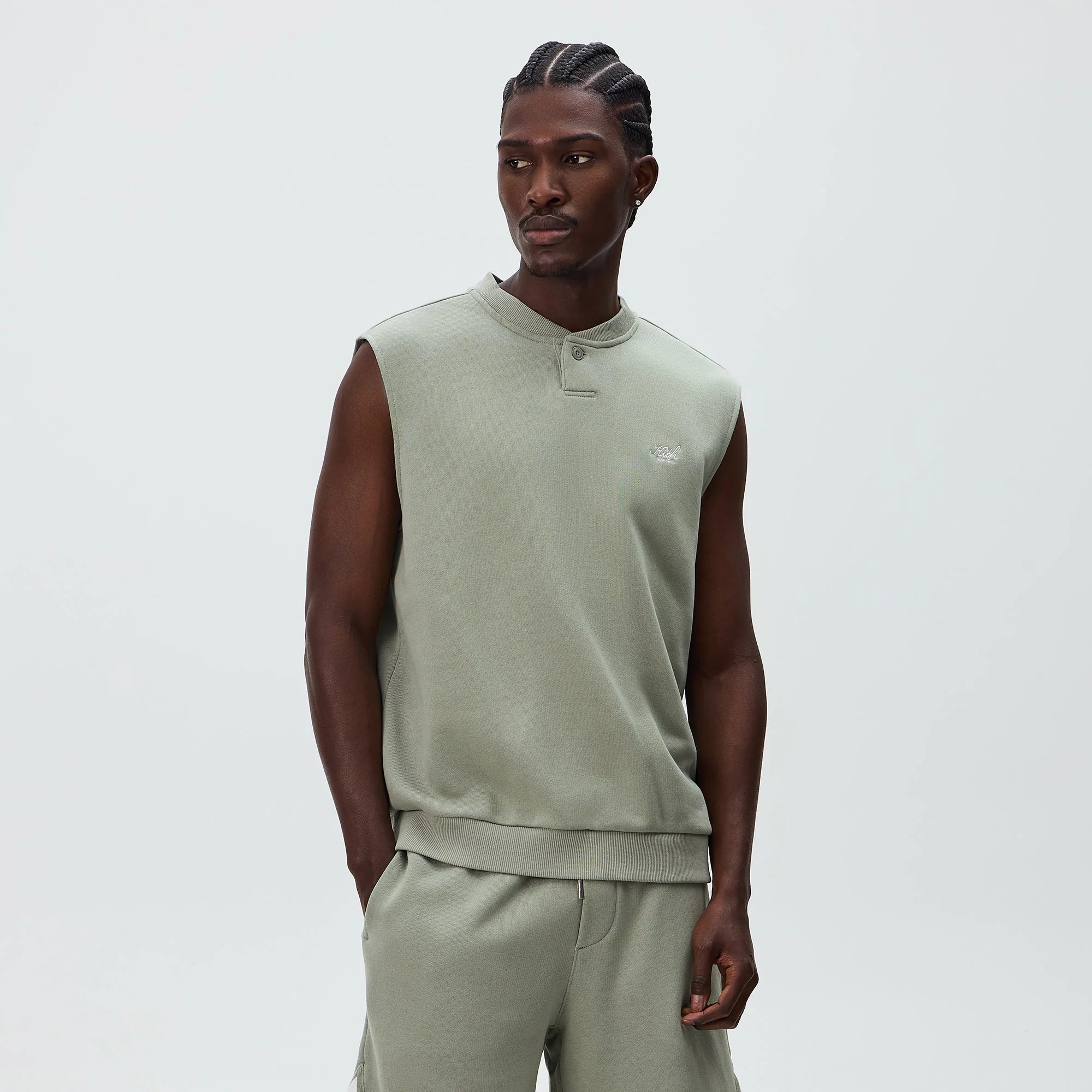 Kith Heavy Loop Terry Henley Muscle Tee - Haze