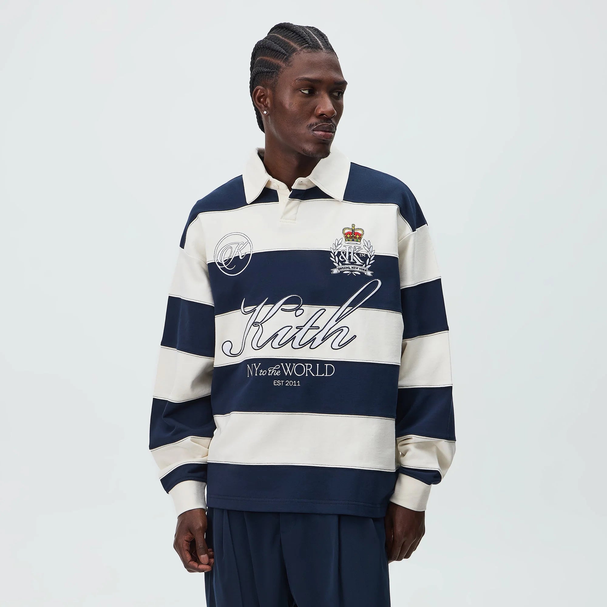 Kith Compact Fleece Striped Rugby - Nocturnal