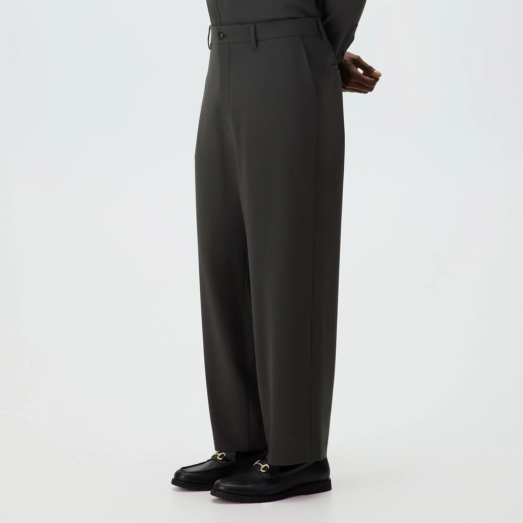 Giorgio Armani & Kith &Kin Milano Crepe Flat Front Trouser - Dark Ash
