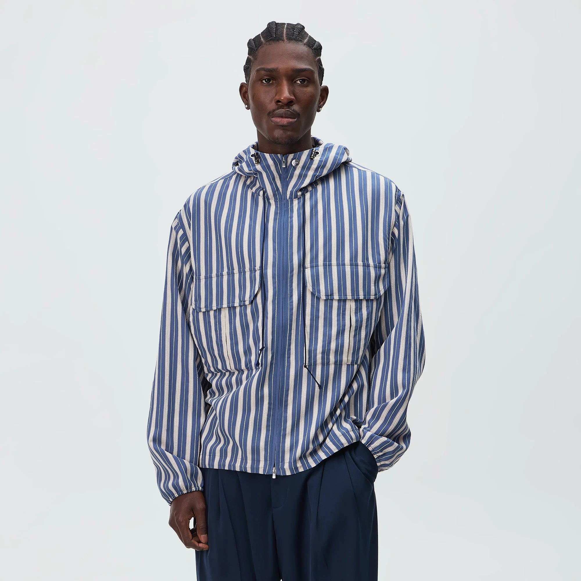 Kith Barre Stripe Full Zip Raj Jacket - Breeze