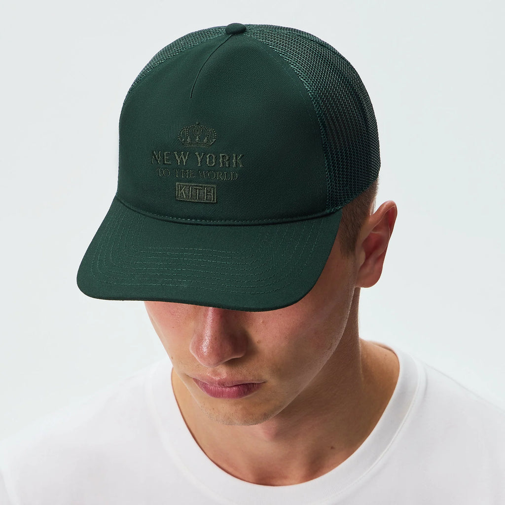Kith New York To The World Relaxed Twill Nolan Trucker Hat - Stadium