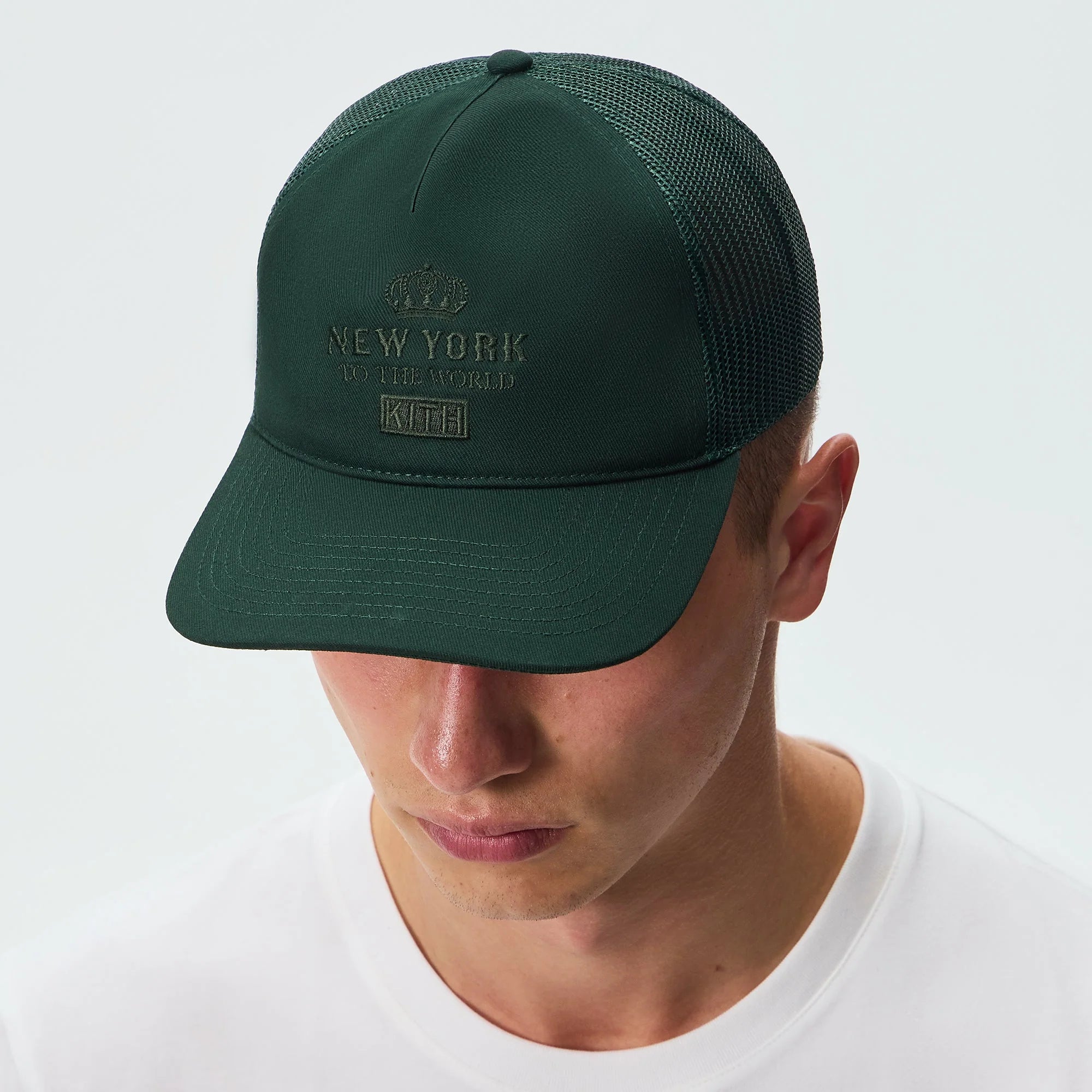 Kith New York To The World Relaxed Twill Nolan Trucker Hat - Stadium