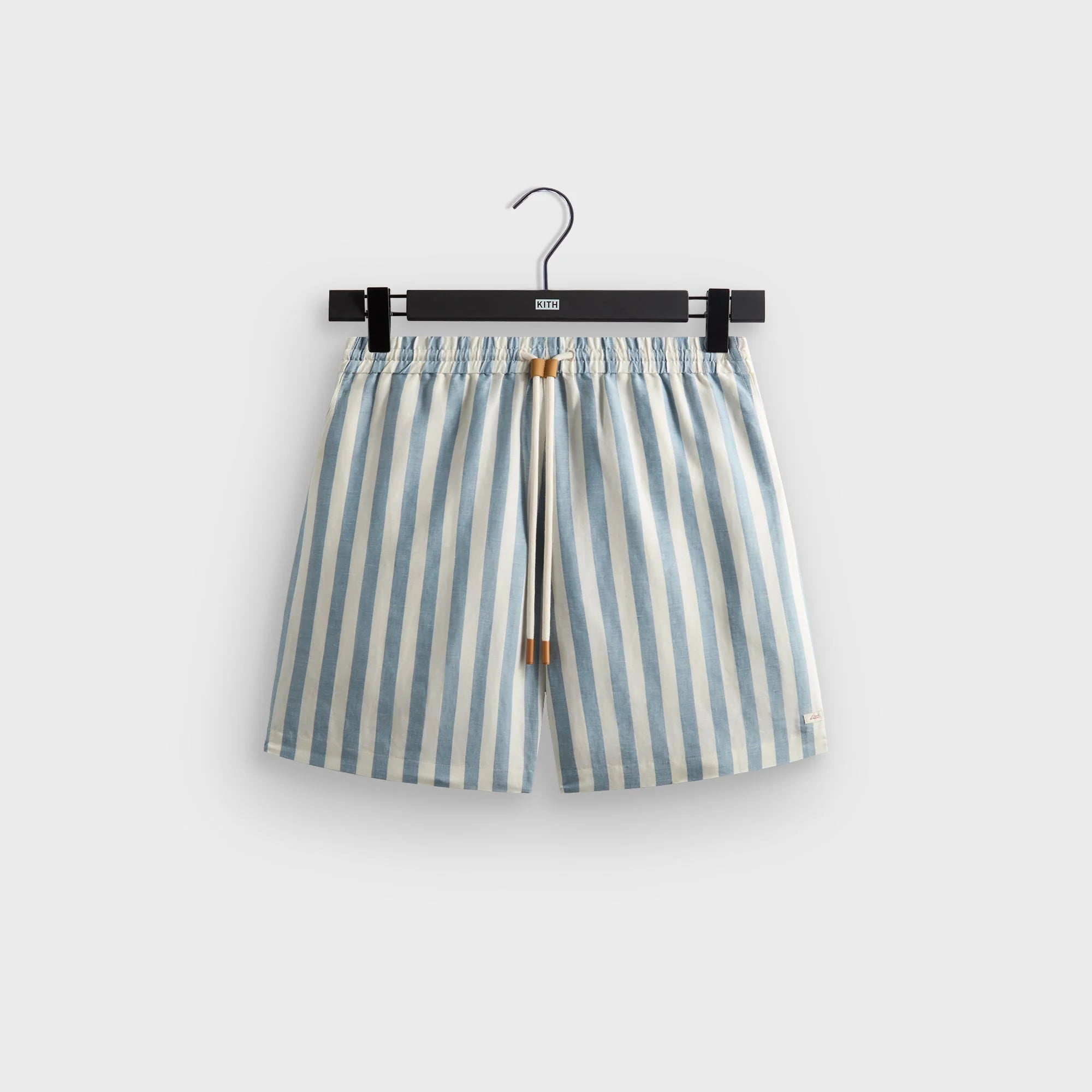 Kith Spun Silk Linen Stripe Kellen Short - Light Indigo