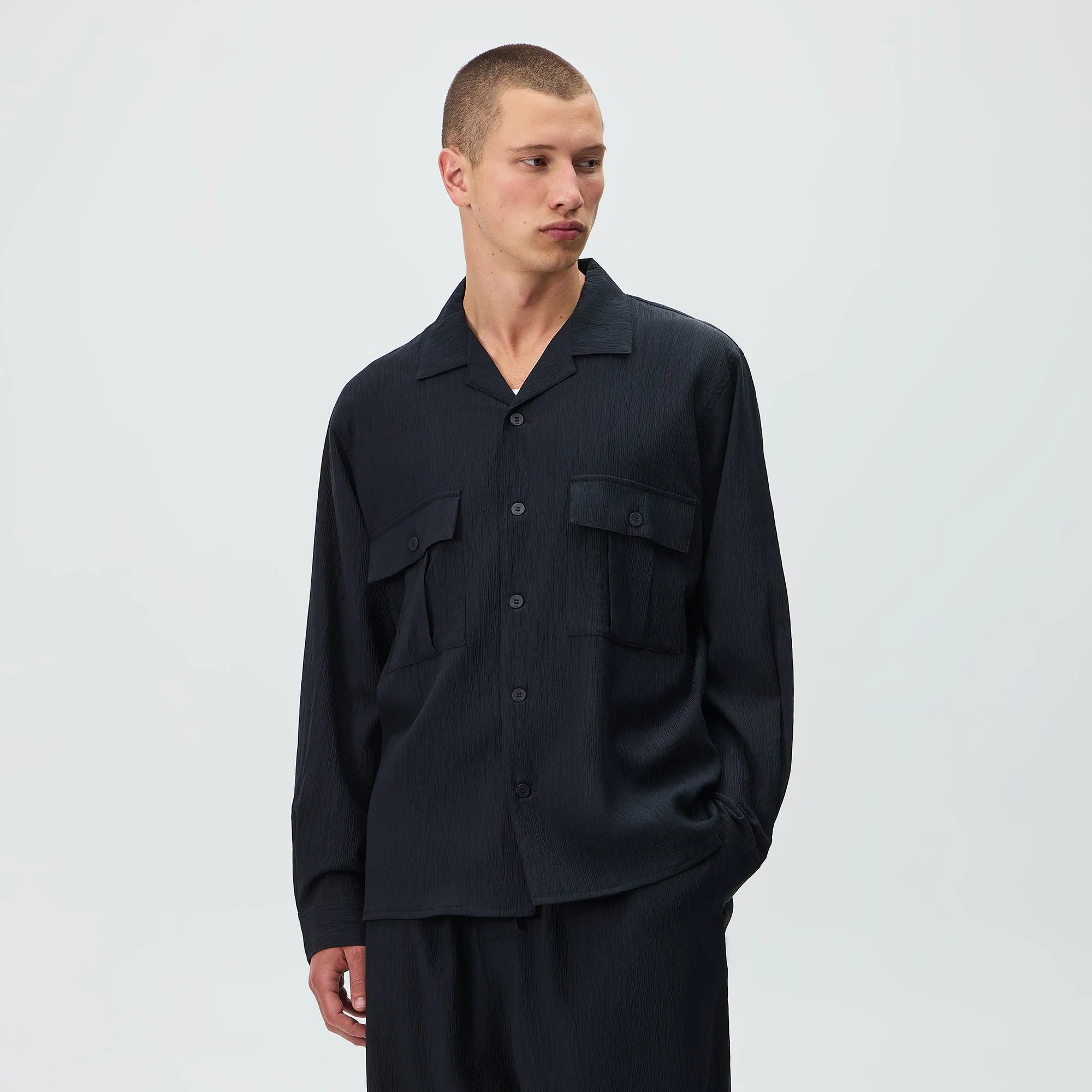 Kith Crinkled Nylon Ugo Shirt - Black