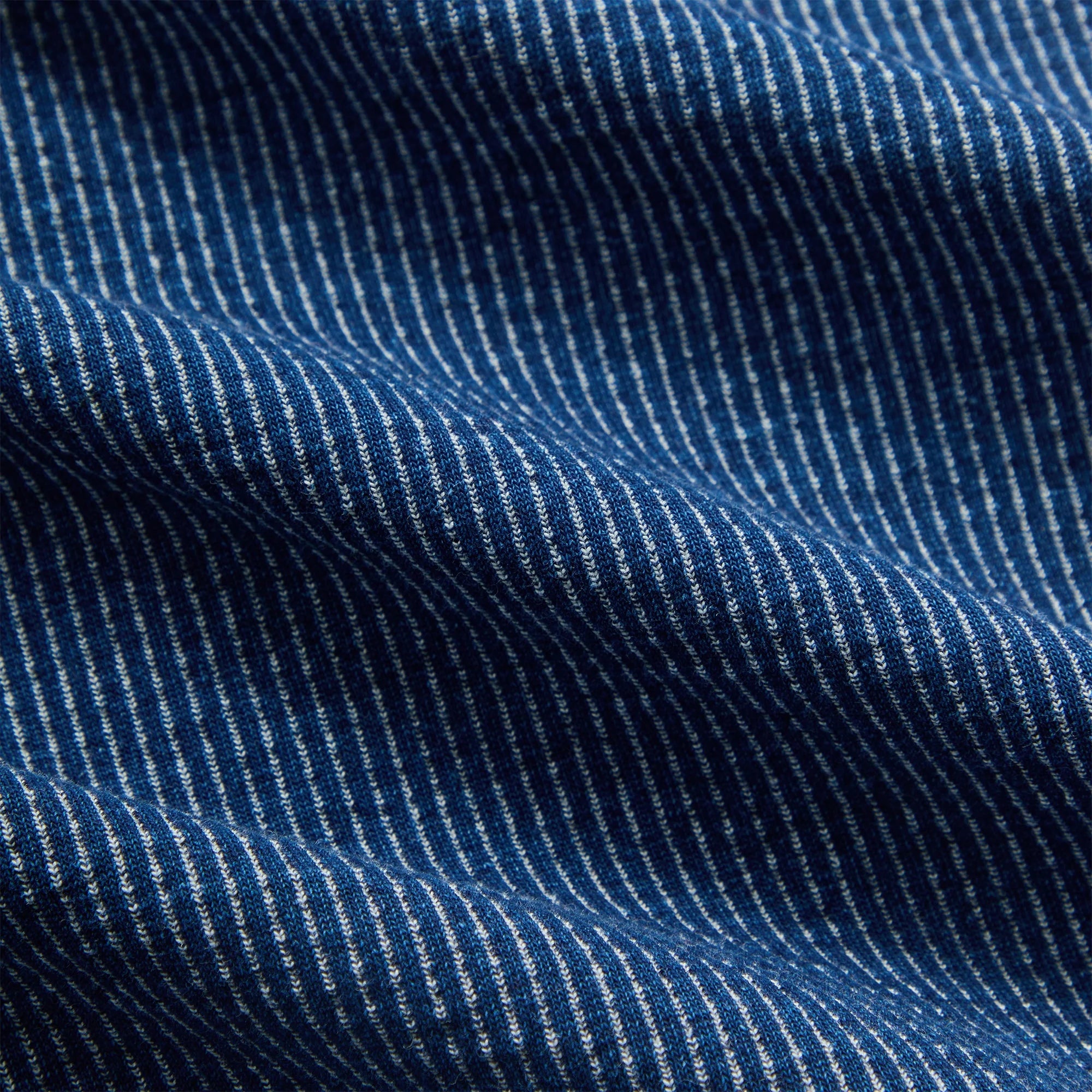 Kith Railroad Stripe Indigo Boxy Collar Overshirt - Dark Indigo