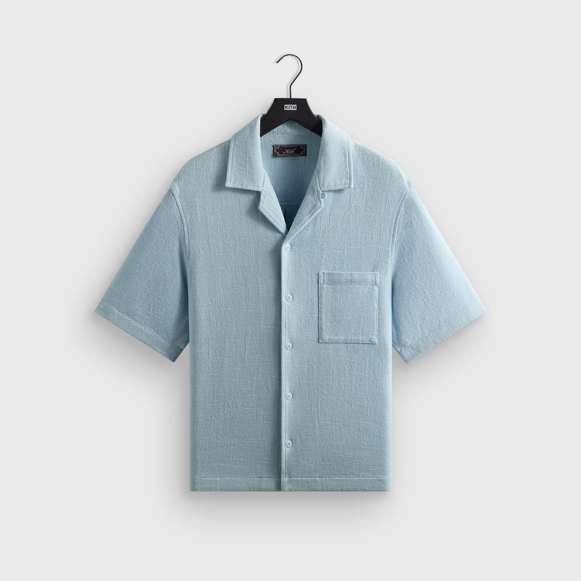 Kith Soft Woven Cropped Beckham Camp Collar Shirt - Light Indigo
