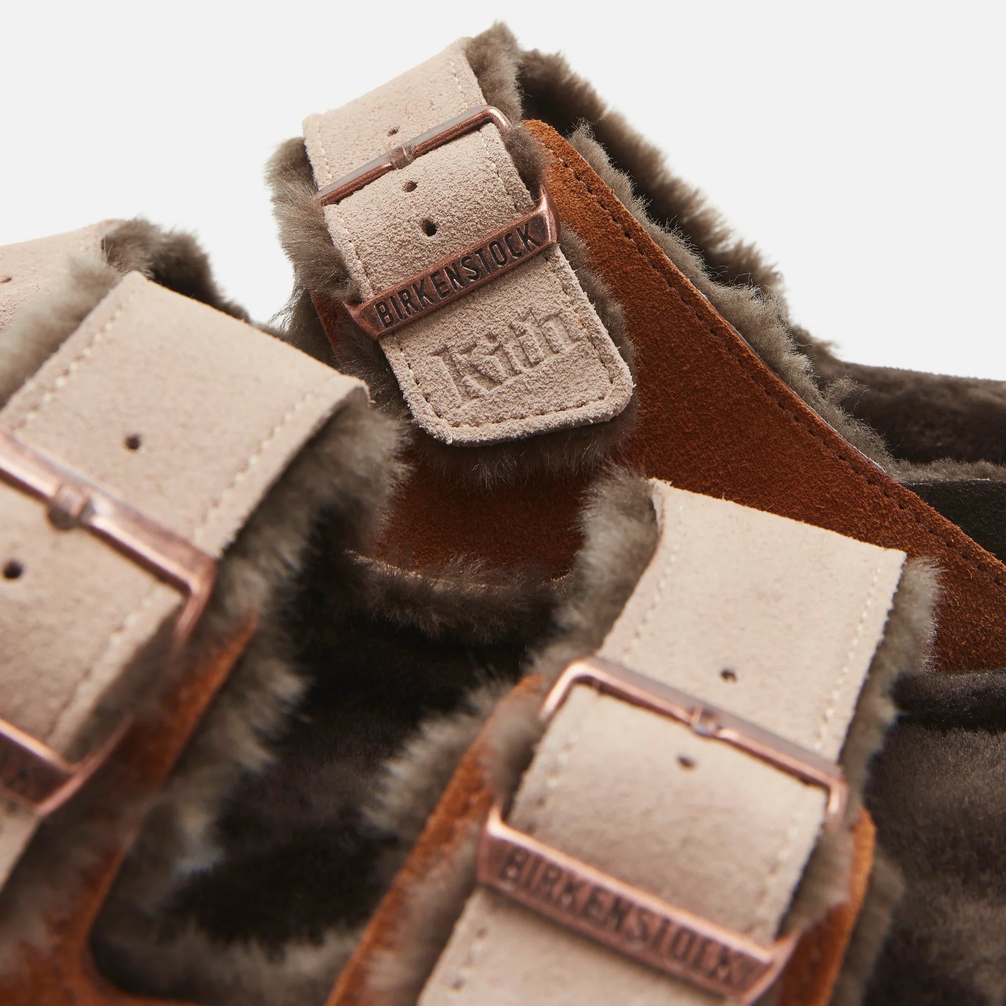 Kith for Birkenstock Arizona Shearling - Mink / Dark Brown