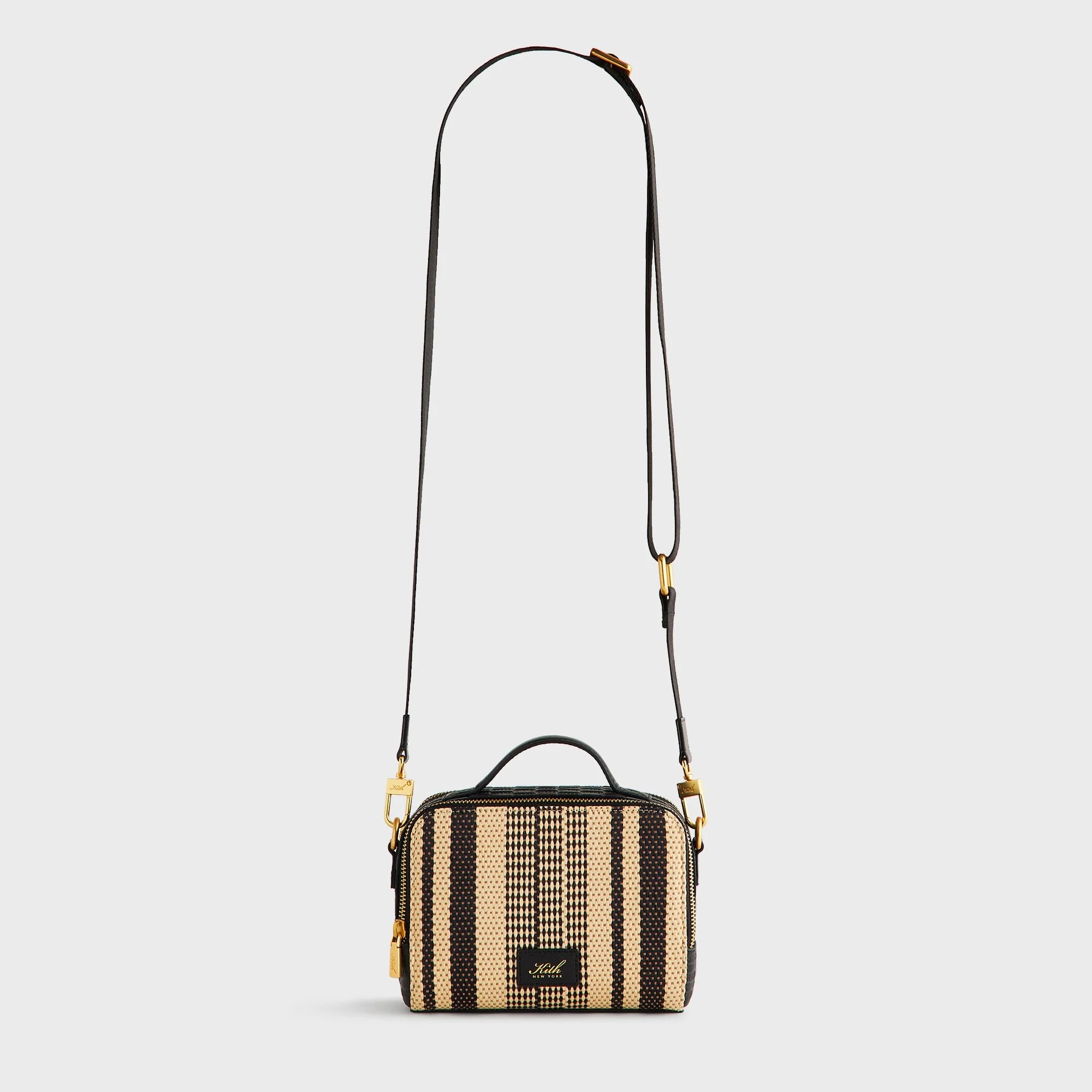 Kith Striped Raffia Double Zip Crossbody - Radiant
