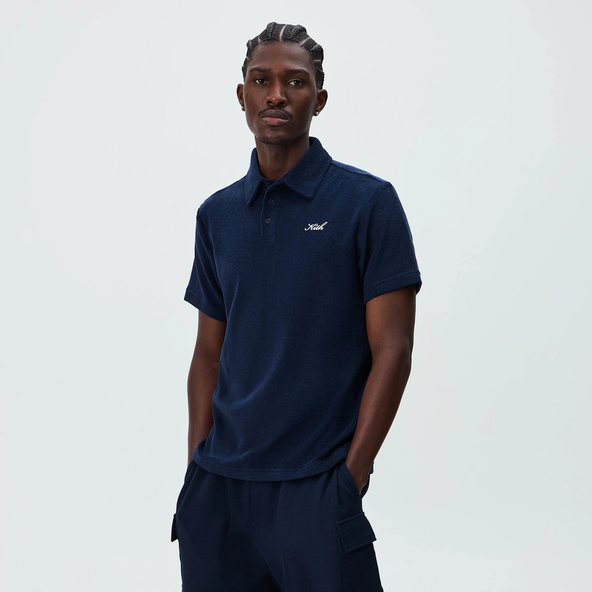 Kith Textured Towel Terry Heathrow Polo - Nocturnal