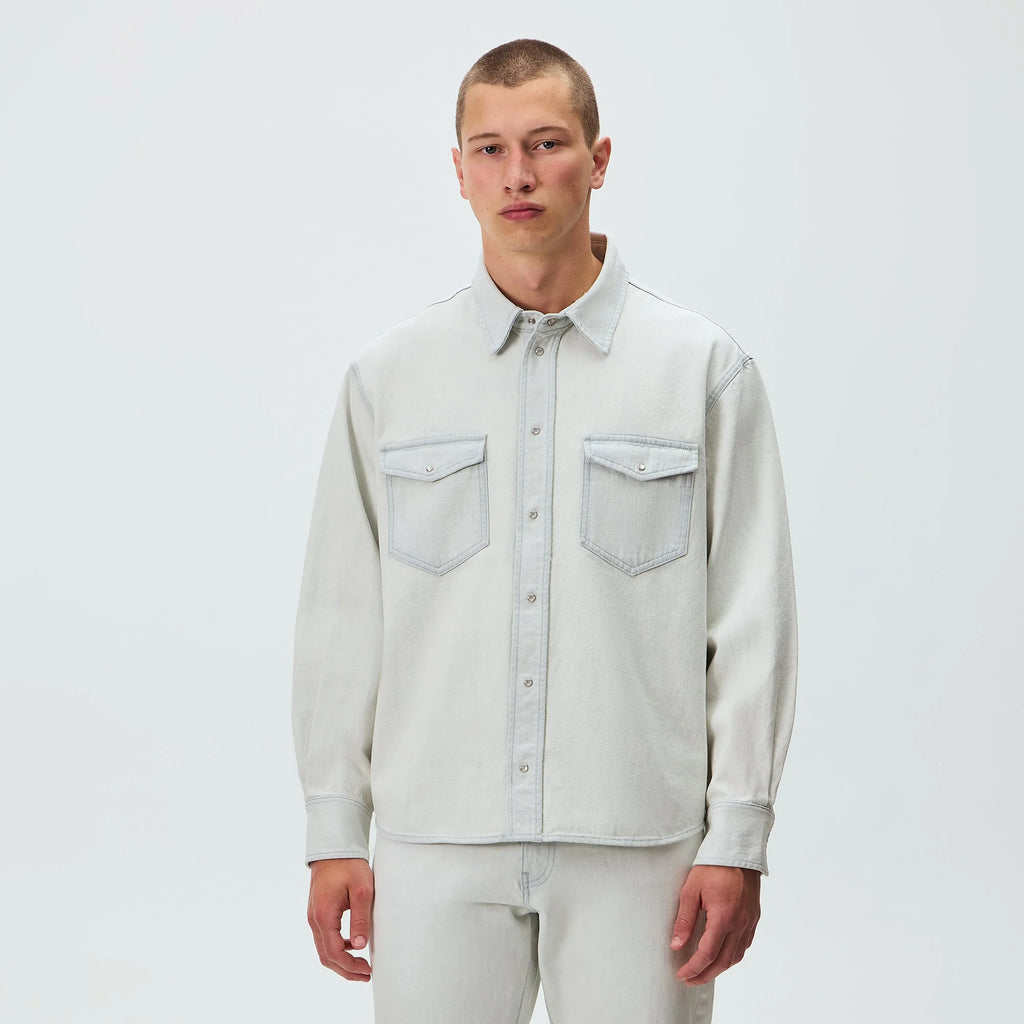 Kith Midweight Denim Long Sleeve Warwick Shirt - Eden Wash
