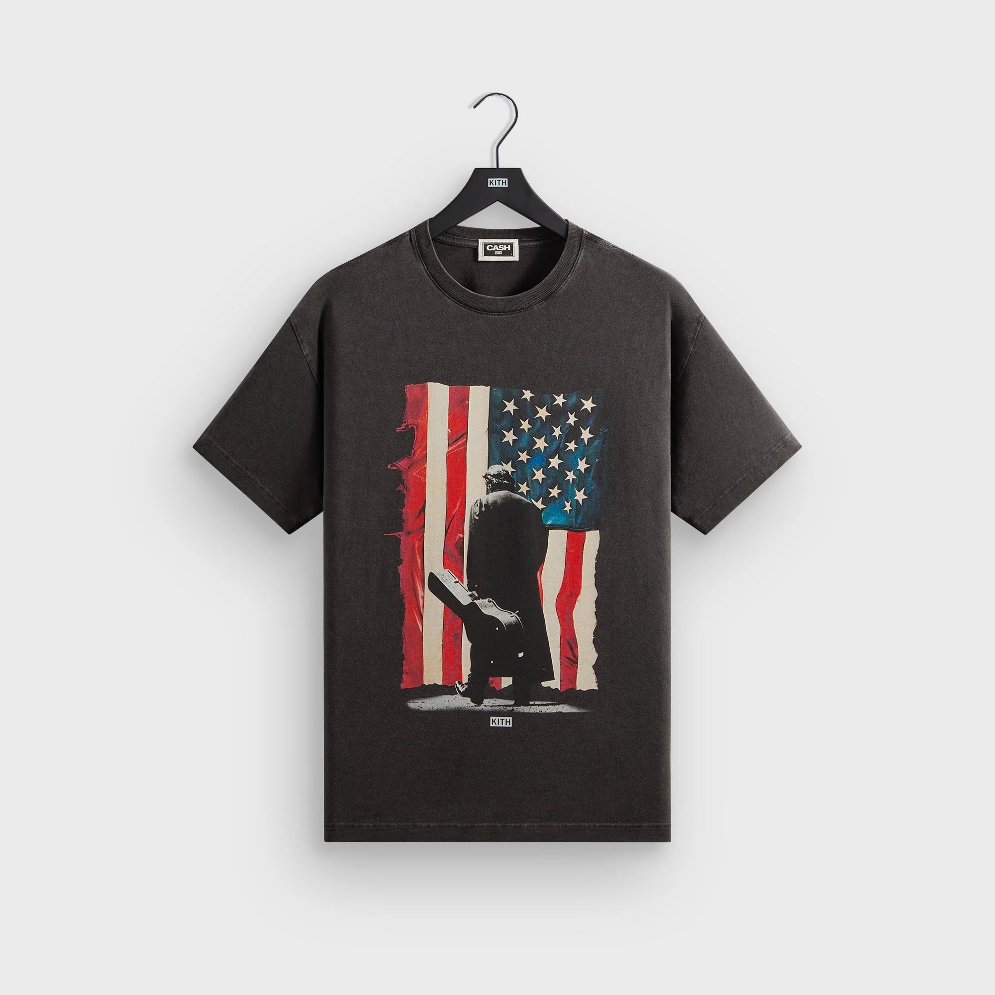 Kith Records for Johnny Cash American Flag Vintage Tee - Black