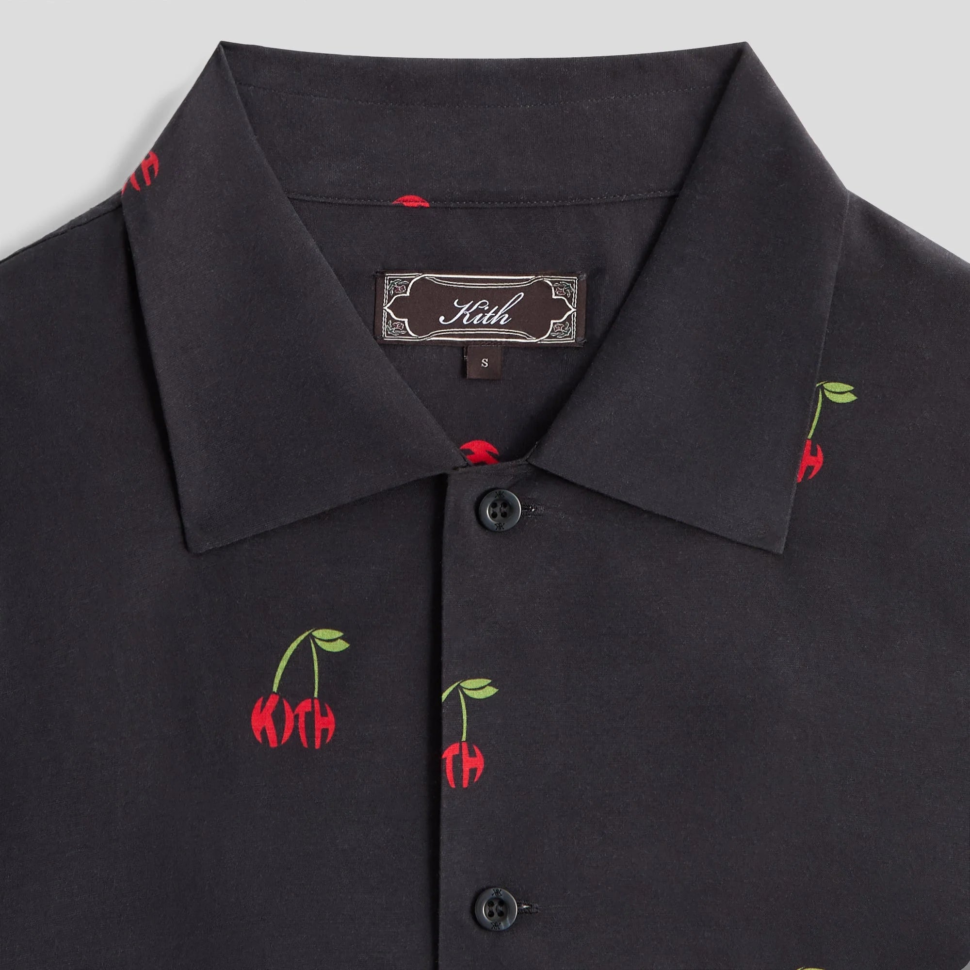 Kith Printed Cherry Cupro Linen Beckham Buttondown - Black