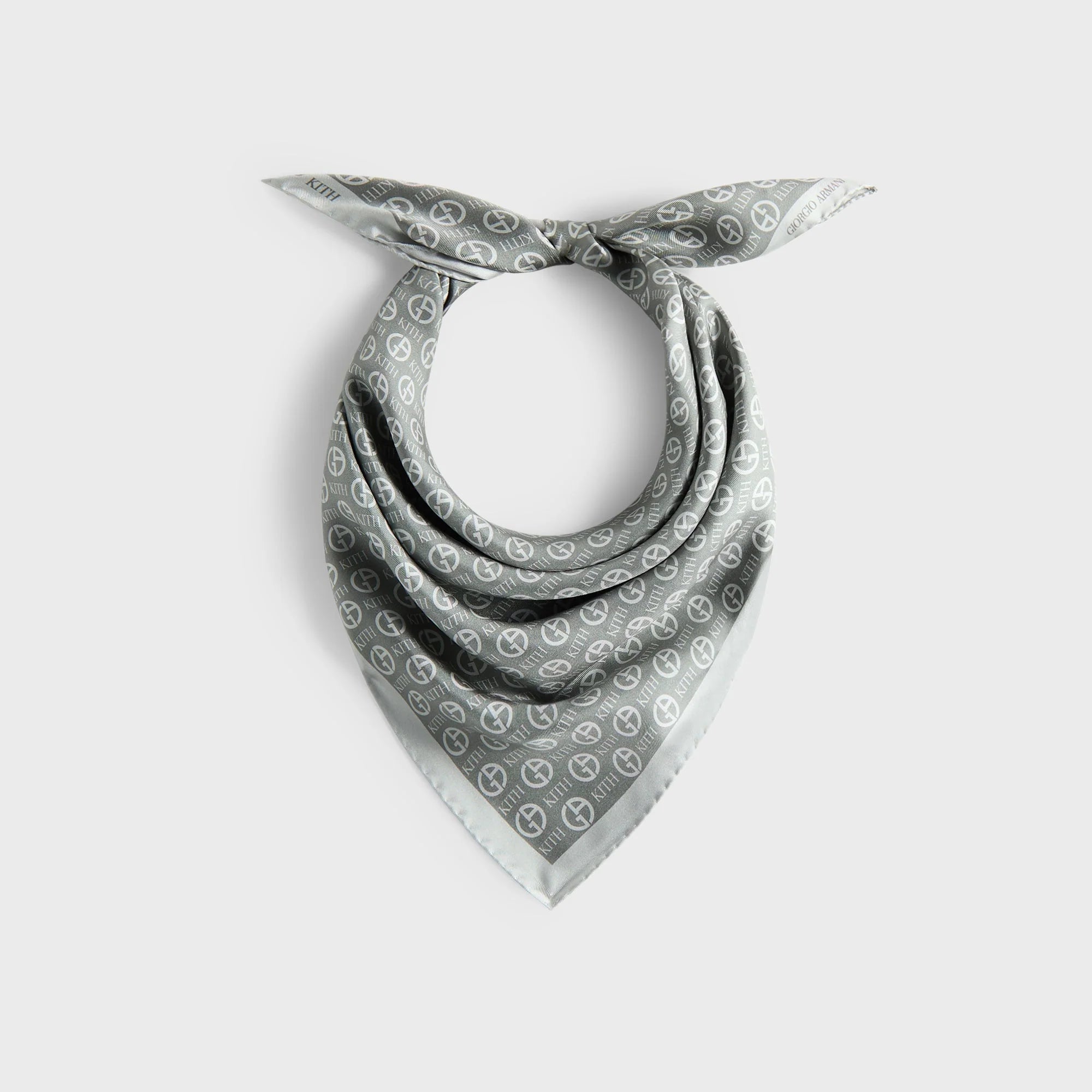 Giorgio Armani & Kith Monogram Printed Silk Bandana - Concrete