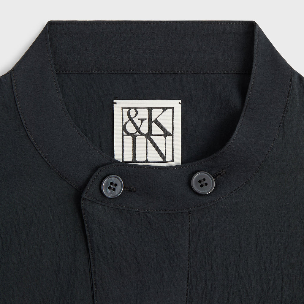 &Kin Wrinkle Cupro Leven Shirt - Black