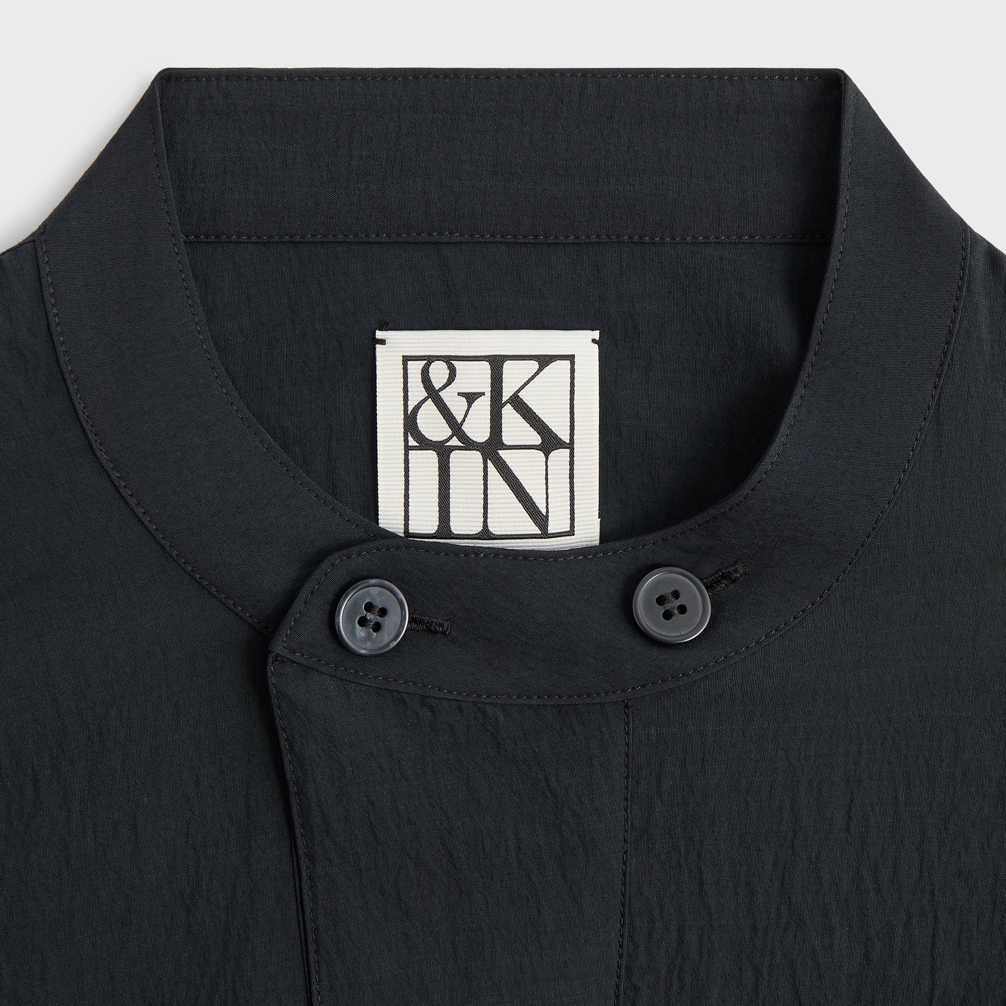&Kin Wrinkle Cupro Leven Shirt - Black