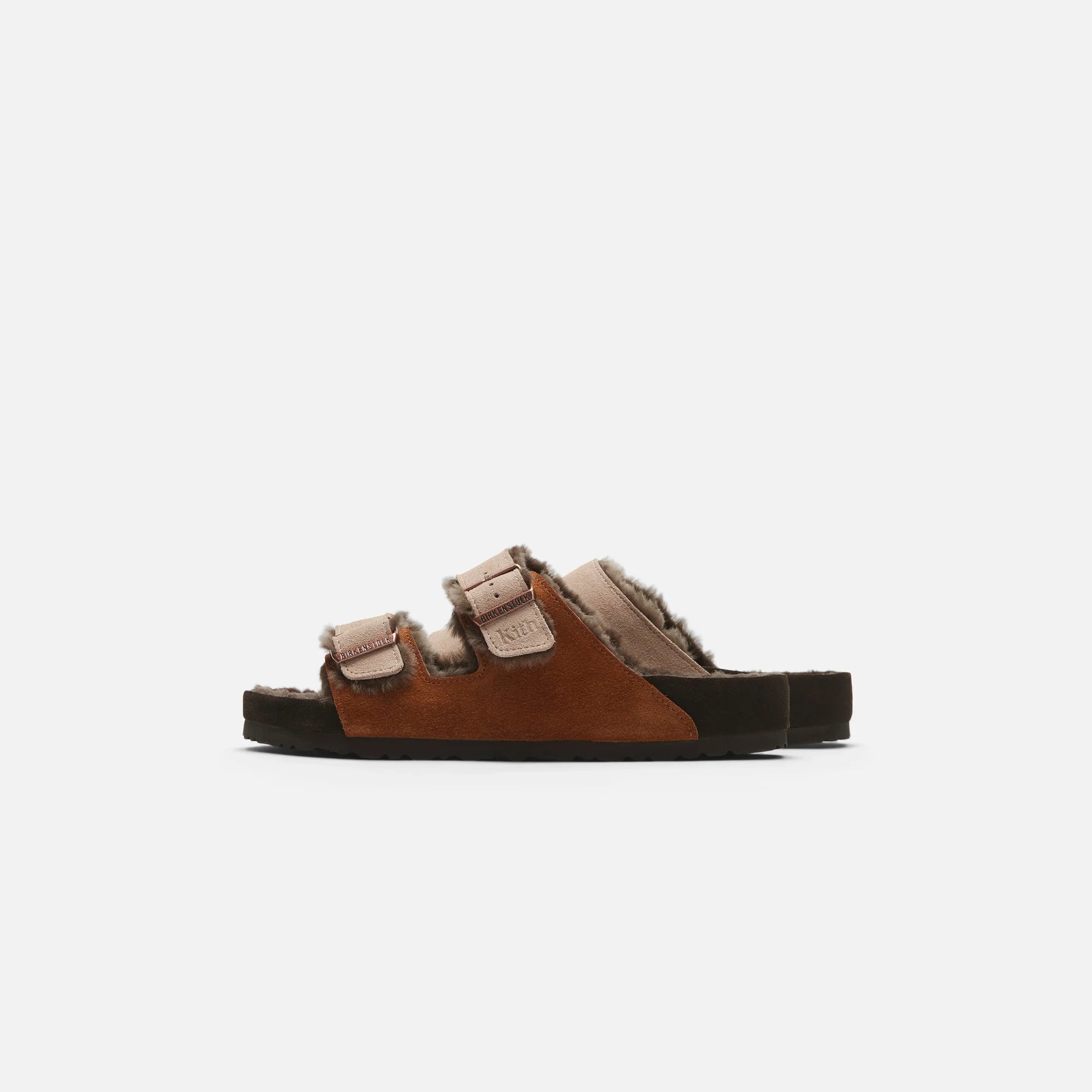 Kith for Birkenstock Arizona Shearling - Mink / Dark Brown