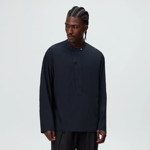 &Kin Wrinkle Cupro Leven Shirt - Black