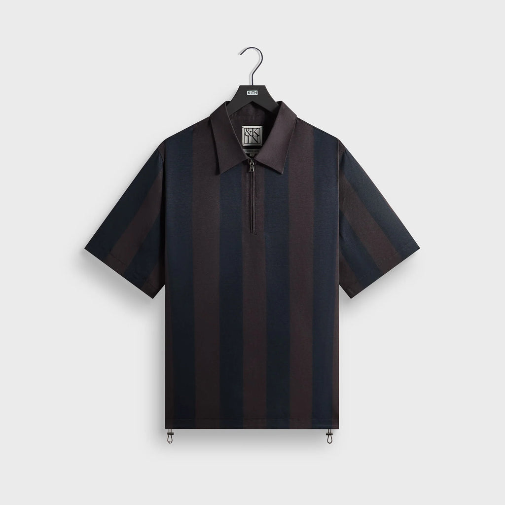 &Kin Montis Quarter Zip Faille Shirt - Cosmos