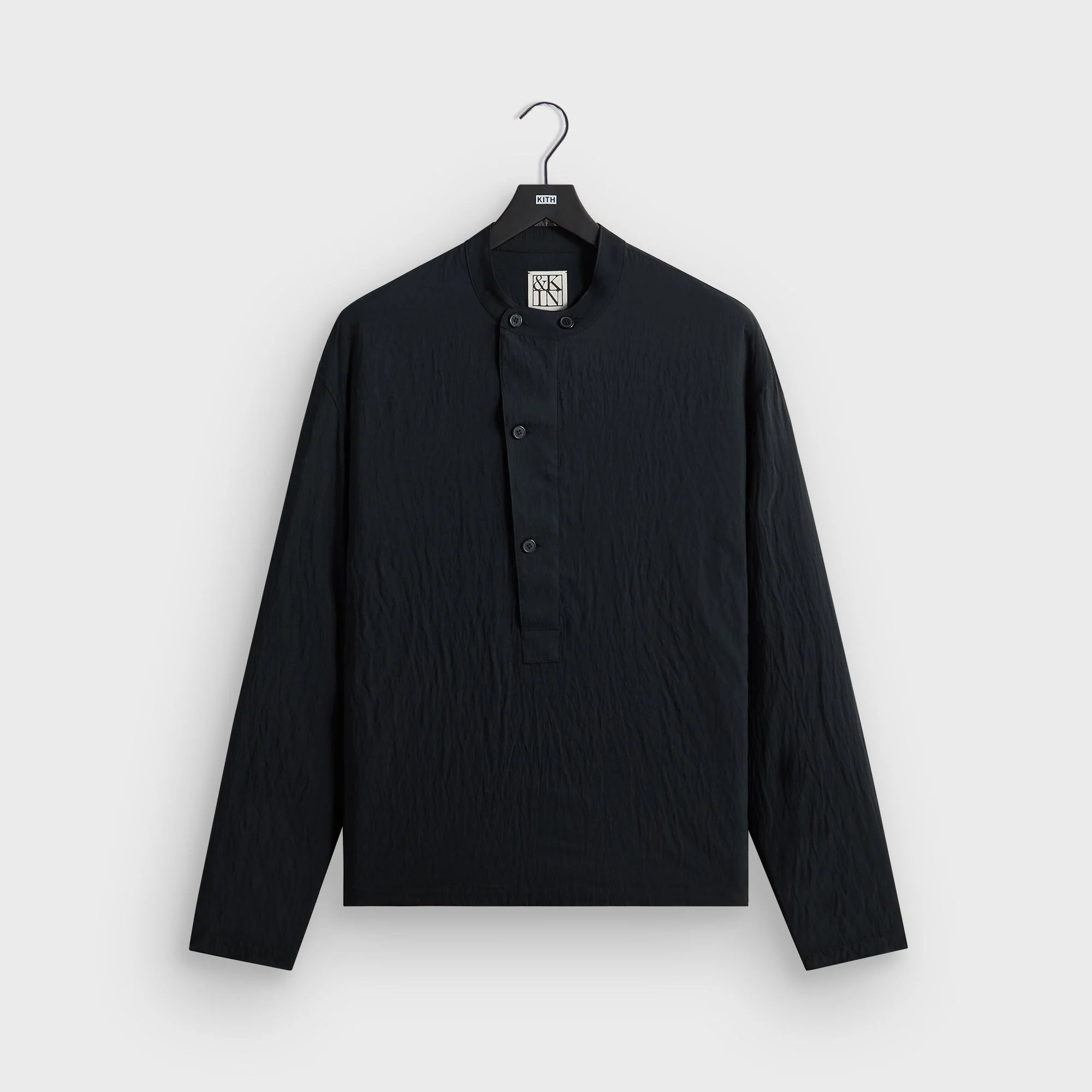 &Kin Wrinkle Cupro Leven Shirt - Black