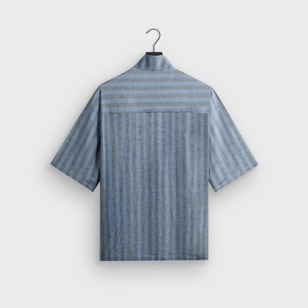 Kith Spun Silk Linen Stripe Colton Zip Front Shirt - Guide