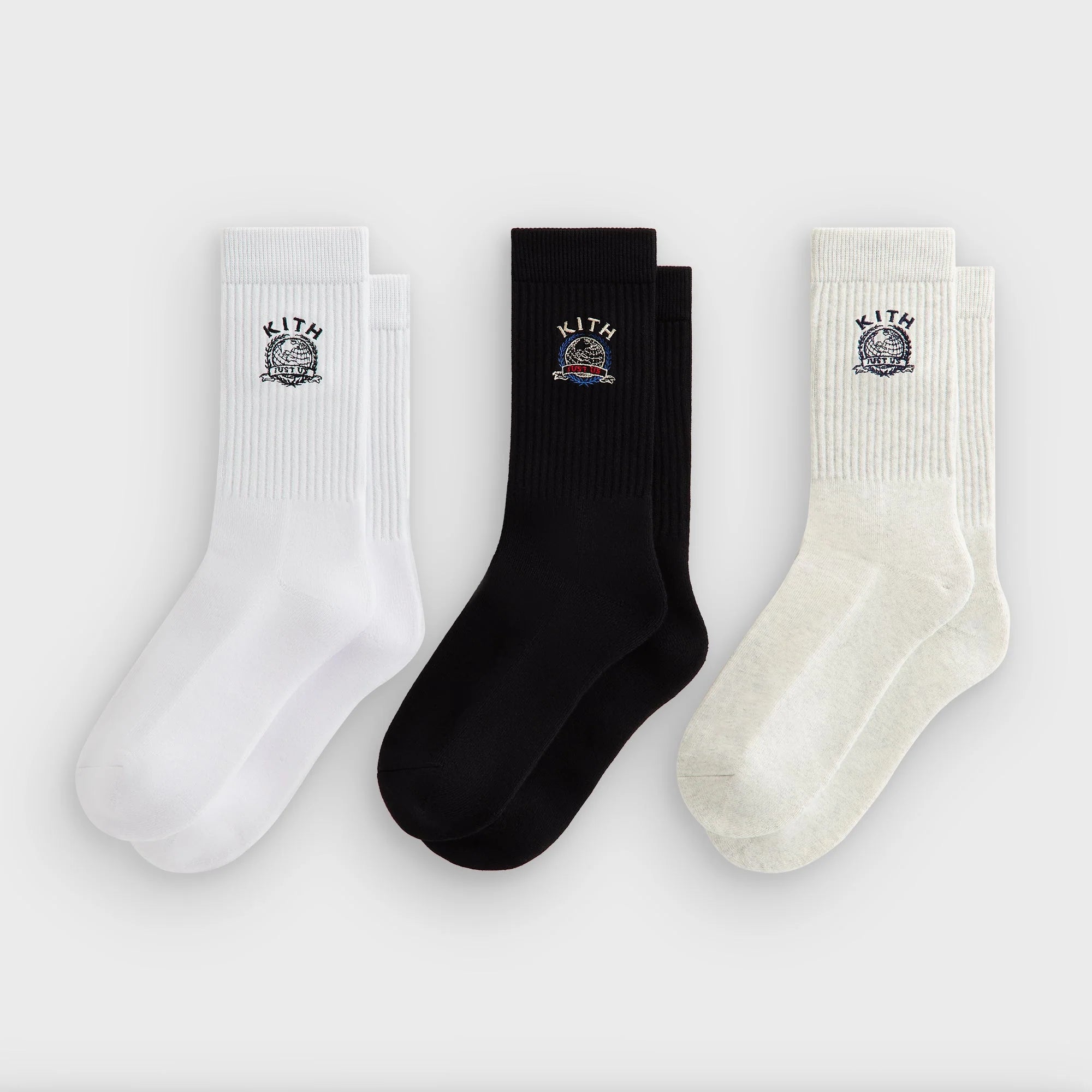 Kith 3-Pack Just Us Cotton Crew Socks - Multi
