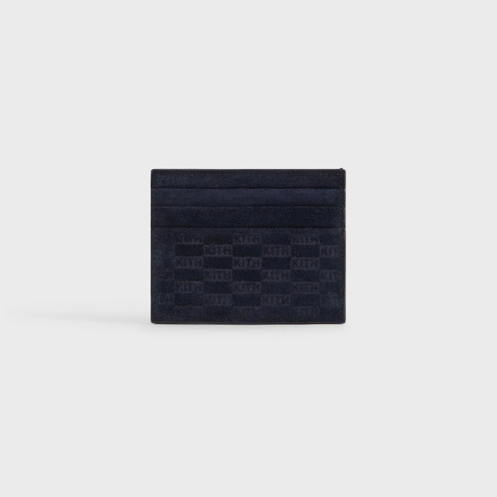 Kith Monogram Suede Card Holder - Ink