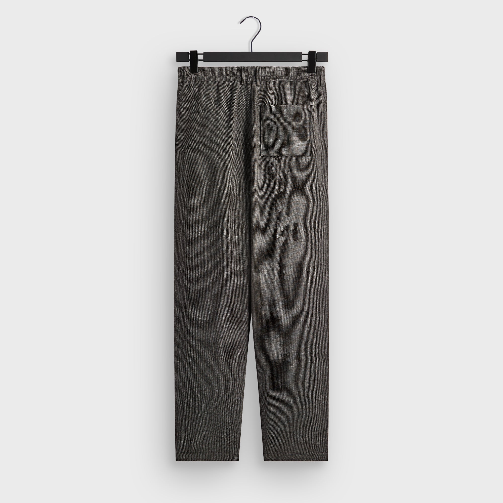 &Kin Textured Linen Flax Brynn Pleated Pant  - Black Melange